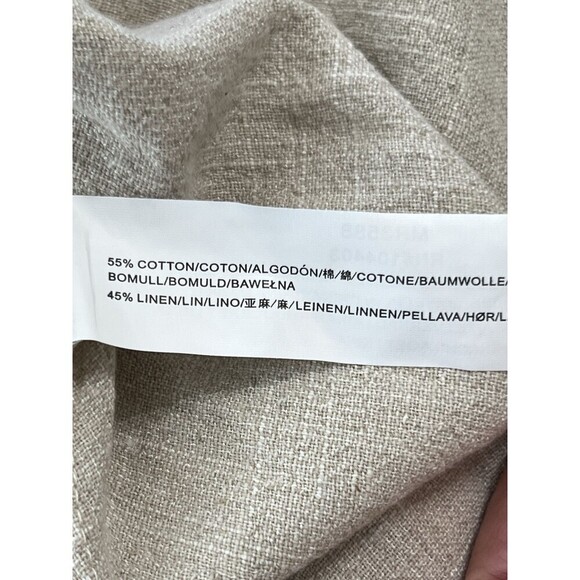 Anthropologie Moon River Wrap Dress Natural Large Ruffle Cotton Linen Trimmed XS - Picture 8 of 9